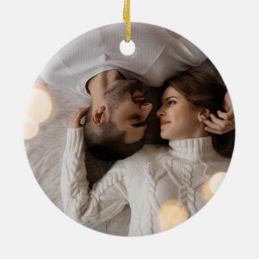 Funny Pandas erste Weihnachts verlobte benutzerdef Keramik Ornament (Hinten)