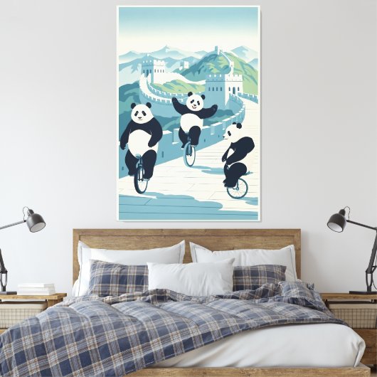 Funny Pandas in China Leinwanddruck (Insitu (Schlafzimmer))