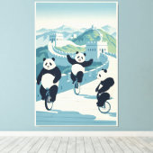 Funny Pandas in China Leinwanddruck (Insitu (Holzboden))