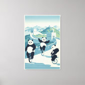 Funny Pandas in China Leinwanddruck (Vorderseite)