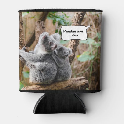 Funny Pandas oder Koalas - Was sind niedlicher? Dosenkühler (Vorderseite)