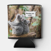 Funny Pandas oder Koalas - Was sind niedlicher? Dosenkühler (Rückseite)