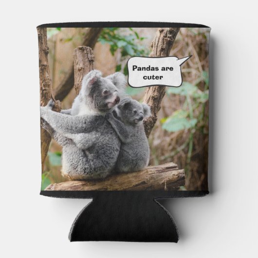 Funny Pandas oder Koalas - Was sind niedlicher? Dosenkühler (Rückseite)
