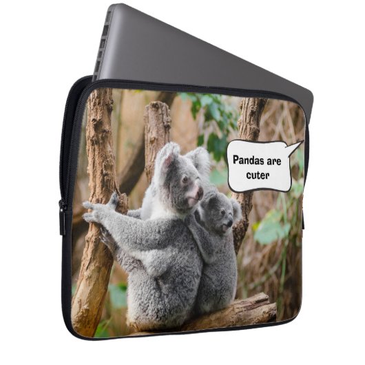 Funny Pandas oder Koalas - Was sind niedlicher? Laptopschutzhülle (Vorne Rechts)