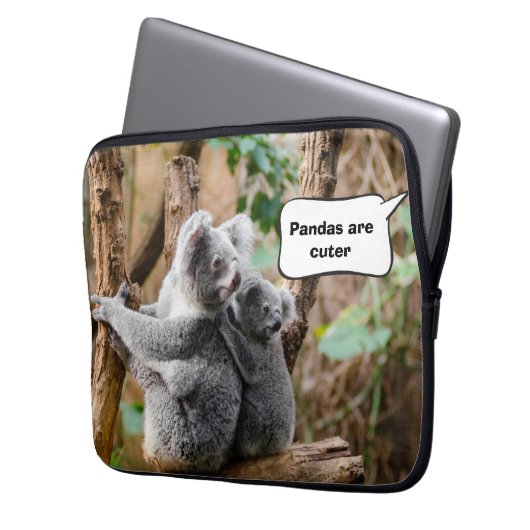 Funny Pandas oder Koalas - Was sind niedlicher? Laptopschutzhülle (Vorderseite Links)