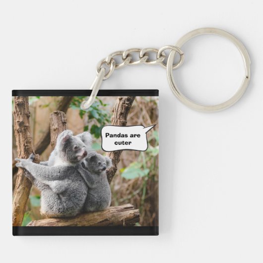 Funny Pandas oder Koalas - Was sind niedlicher? Schlüsselanhänger (Rückseite)