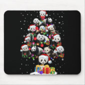 Funny Pandas Santa Hat Christmas Tree Ornament T S Mousepad (Vorne)