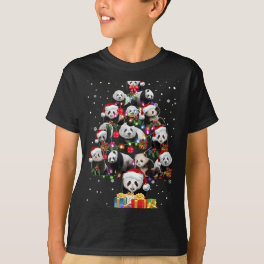 Funny Pandas Santa Hat Christmas Tree Ornament T S T-Shirt (Vorderseite)