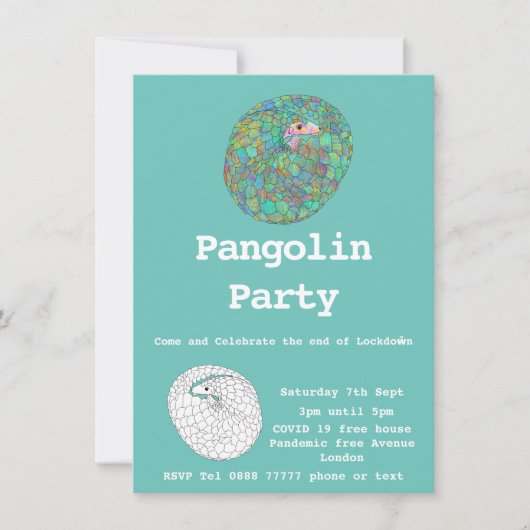 Funny Pangolin Absperrung frei Covid19 Spaß Party (Vorderseite)