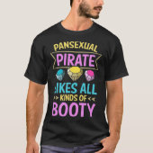 Funny Pansexual Pride Pan Rights LGBTQ Pirate Boo T-Shirt (Vorderseite)