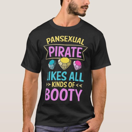 Funny Pansexual Pride Pan Rights LGBTQ Pirate Boo T-Shirt (Vorderseite)
