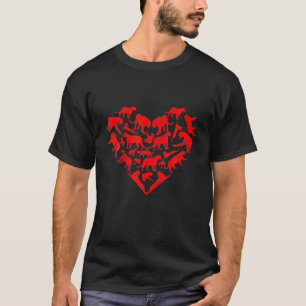 Funny Panther Lover Valentinstag Hearts Couples T-Shirt
