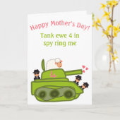 Funny Panzer Mutterschafe Cartoon Muttertag Karte (Gelbe Blume)