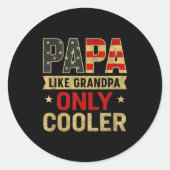 Funny Papa Art For Grandpa From Grandkids Father's Runder Aufkleber (Vorderseite)