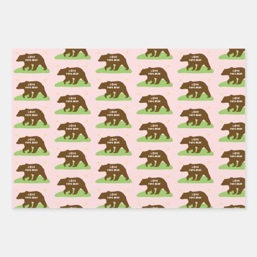 Funny Papa Bärenverpackungspapier Geschenkpapier Set (Vorderseite 3)
