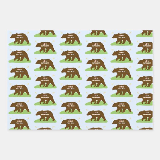 Funny Papa Bärenverpackungspapier Geschenkpapier Set (Vorderseite 2)