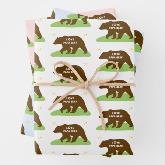 Funny Papa Bärenverpackungspapier Geschenkpapier Set (Beispiel)
