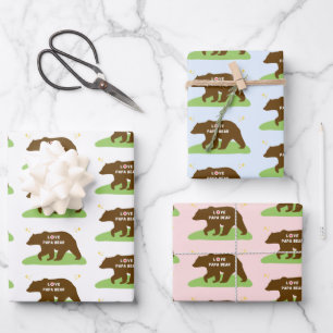 Funny Papa Bärenverpackungspapier Geschenkpapier Set