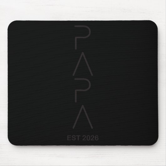 Funny Papa Est.2026 Expecting Dad Announcement Fat Mousepad (Vorne)