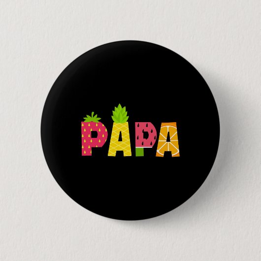 Funny Papa Fruitarian Lover Summer Men Frucht Slic Button (Vorderseite)