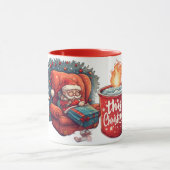 funny papa noel christmas, Holiday Drinking Tasse (Zentrum)