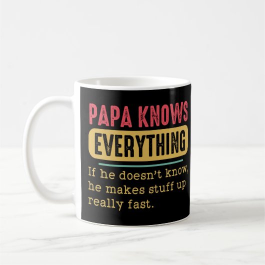 Funny Papa weiß alles Kaffeetasse (Links)