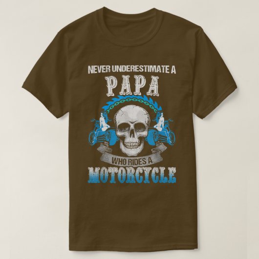 Funny Papa Who Rides A Motorcycle Biker Racing Dad T-Shirt (Design vorne)