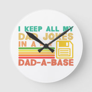 Funny Papa Witze in Papa-a-base Vintag für Vaterbe Runde Wanduhr