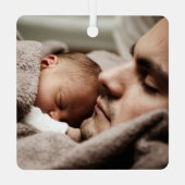 Funny Papa Ya Das Niedlichste Foto für Vater und S Ornament Aus Metall (Rückseite)