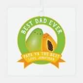 Funny Papa Ya Das Niedlichste Foto für Vater und S Ornament Aus Metall (Vorderseite)