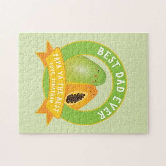 Funny Papa Ya Der Niedlichste Papaya Pub zum Vater Puzzle (Horizontal)