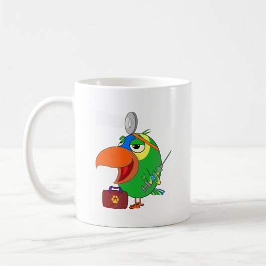 Funny Papagei Amazon Parrot Vet arbeiten Parrot Ta Kaffeetasse (Links)