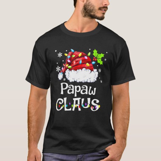 Funny Papaw Claus Christmas Pajamas Santa T-Shirt (Vorderseite)