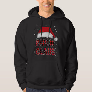 Funny Papaw Claus Red Kariert Christmas Family Pjs Hoodie
