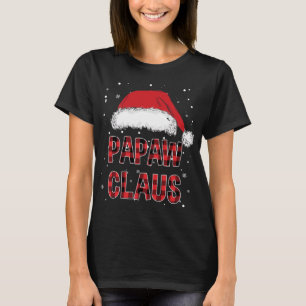 Funny Papaw Claus Red Kariert Christmas Family Pjs T-Shirt