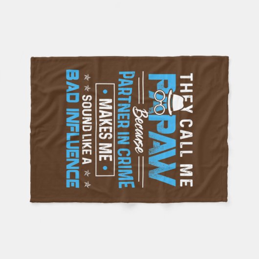 Funny Papaw gibt Papa Partner in Crime  Fleecedecke (Vorderseite (Horizontal))