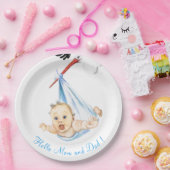 Funny Paper Teller mit Stork Carry Baby (Party)
