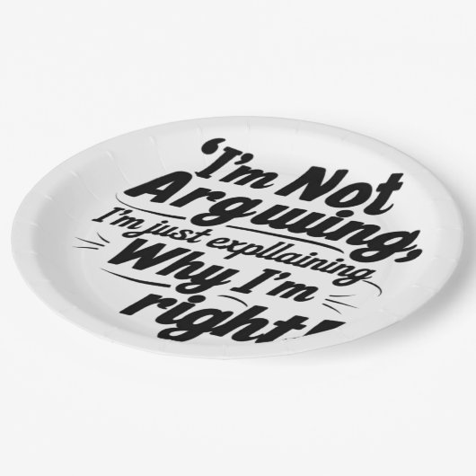 Funny Paper Tellers - "Ich streite nicht, ich bin Pappteller (Schrägansicht)