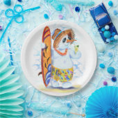 Funny Paper Tellers Summer Party Snowman Surfer Pappteller (Party)