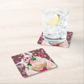 Funny Paper Untersetzer Gentleman Pig mit Rose (Vor Ort)