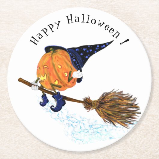 Funny Paper Untersetzer Halloween Hexenkürbis Flyi (Vorderseite)