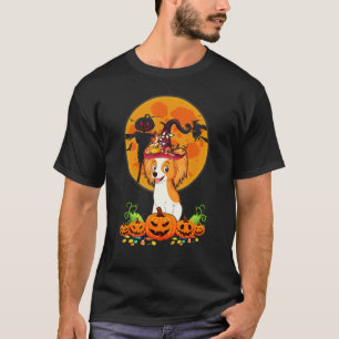 Funny Papillon Dog Hexe Pumpkin Happy Halloween C T-Shirt