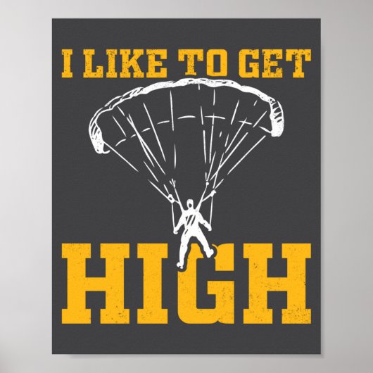 Funny Parachute Quote Skydiver  Poster (Vorne)