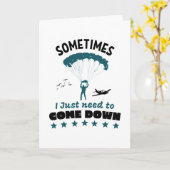 Funny Parachutist Come Down Skydist Karte (Gelbe Blume)