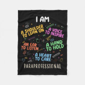 Funny Paraeducator Herz to Care Paraprofessional Fleecedecke (Vorderseite)