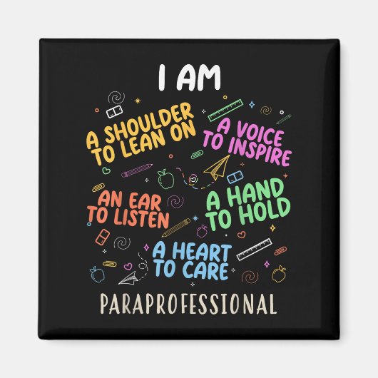 Funny Paraeducator Herz to Care Paraprofessional Magnet (Vorne)