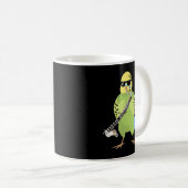 Funny Parakeet mit Sonnenbrille Bass Cla spielen Kaffeetasse (VorderseiteRechts)