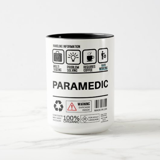 Funny Paramedic Handling Information Tasse (Zentrum)