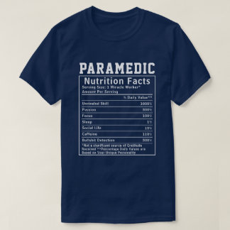 Funny Paramedic Nutrition Fakten Notarbeiter T-Shirt
