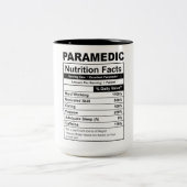 Funny Paramedic Nutrition Fakten Zweifarbige Tasse (Mittel)